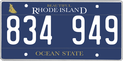 RI license plate 834949