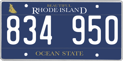 RI license plate 834950