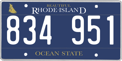 RI license plate 834951