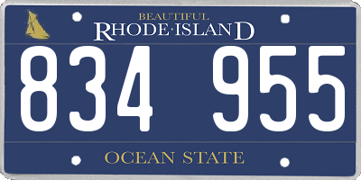 RI license plate 834955