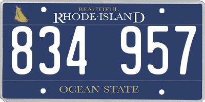 RI license plate 834957