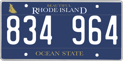RI license plate 834964
