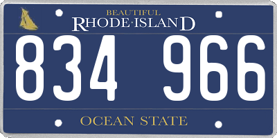 RI license plate 834966