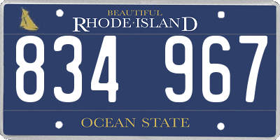 RI license plate 834967