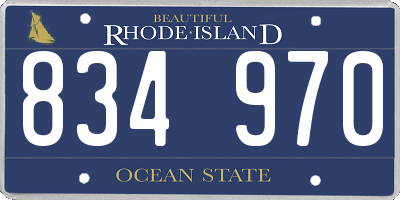 RI license plate 834970