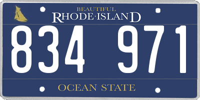 RI license plate 834971
