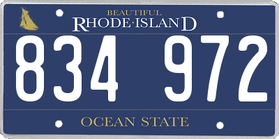 RI license plate 834972