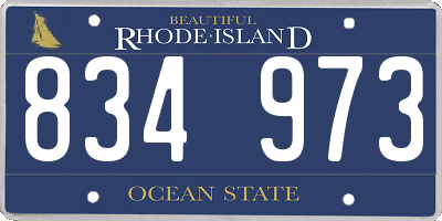 RI license plate 834973
