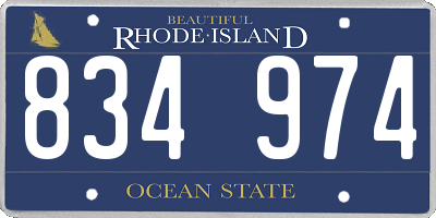 RI license plate 834974