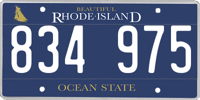RI license plate 834975