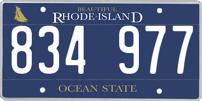 RI license plate 834977
