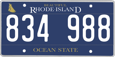 RI license plate 834988