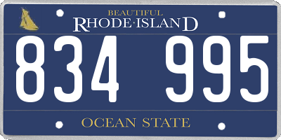 RI license plate 834995