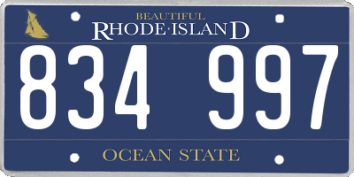 RI license plate 834997