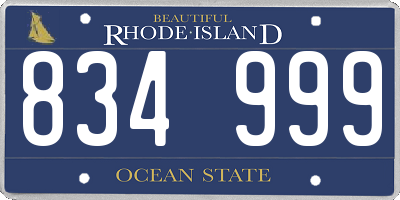 RI license plate 834999