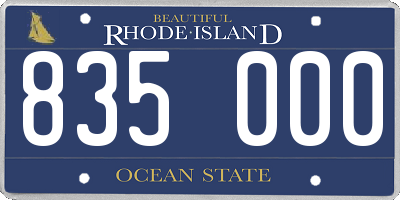RI license plate 835000