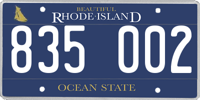 RI license plate 835002