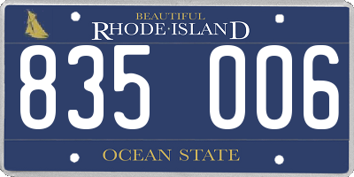 RI license plate 835006