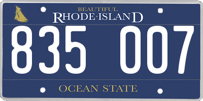 RI license plate 835007