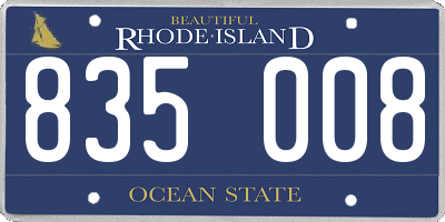 RI license plate 835008