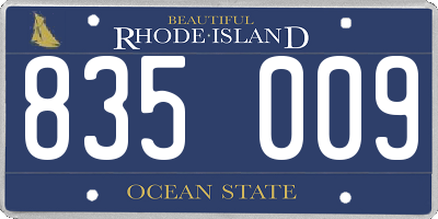 RI license plate 835009