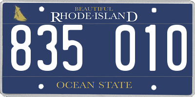 RI license plate 835010