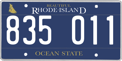 RI license plate 835011