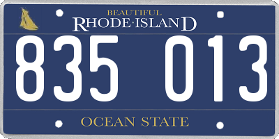 RI license plate 835013