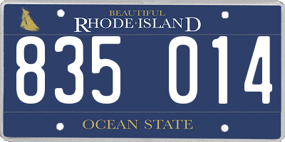RI license plate 835014