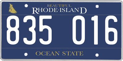 RI license plate 835016