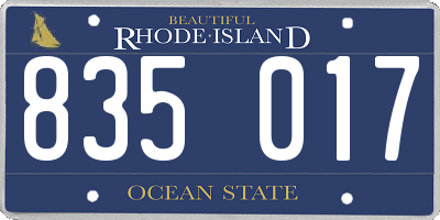 RI license plate 835017