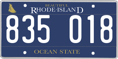 RI license plate 835018