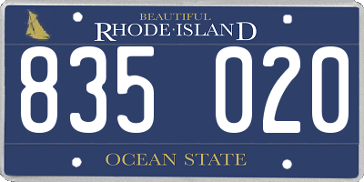RI license plate 835020
