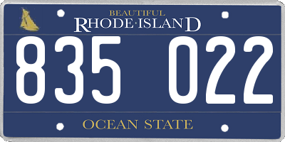 RI license plate 835022