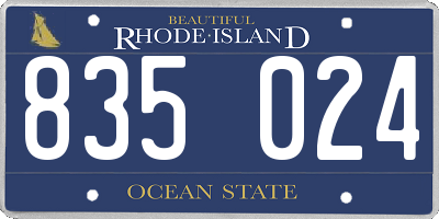 RI license plate 835024