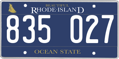 RI license plate 835027