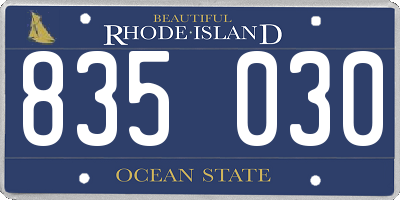 RI license plate 835030
