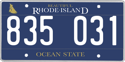 RI license plate 835031