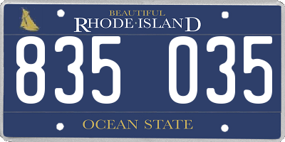 RI license plate 835035