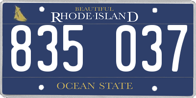 RI license plate 835037