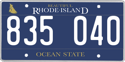 RI license plate 835040