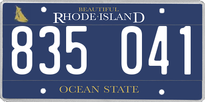 RI license plate 835041
