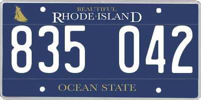 RI license plate 835042