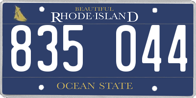 RI license plate 835044