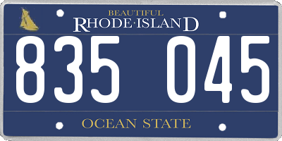 RI license plate 835045