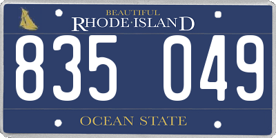 RI license plate 835049