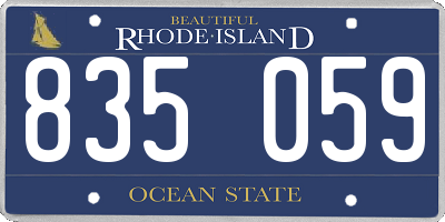 RI license plate 835059