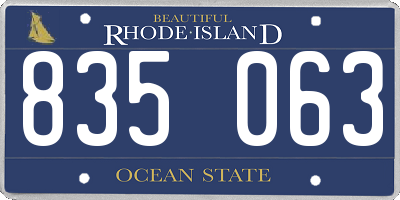RI license plate 835063
