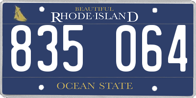 RI license plate 835064