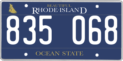 RI license plate 835068